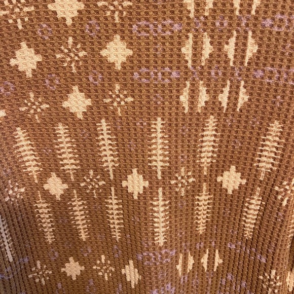 FREE PEOPLE EARTH TONES LONG SLEEVE TOP! Adorable! New! S - Picture 5 of 7